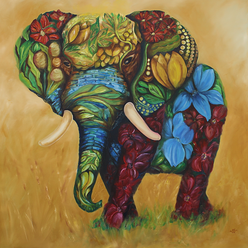 Flower Power Elefant